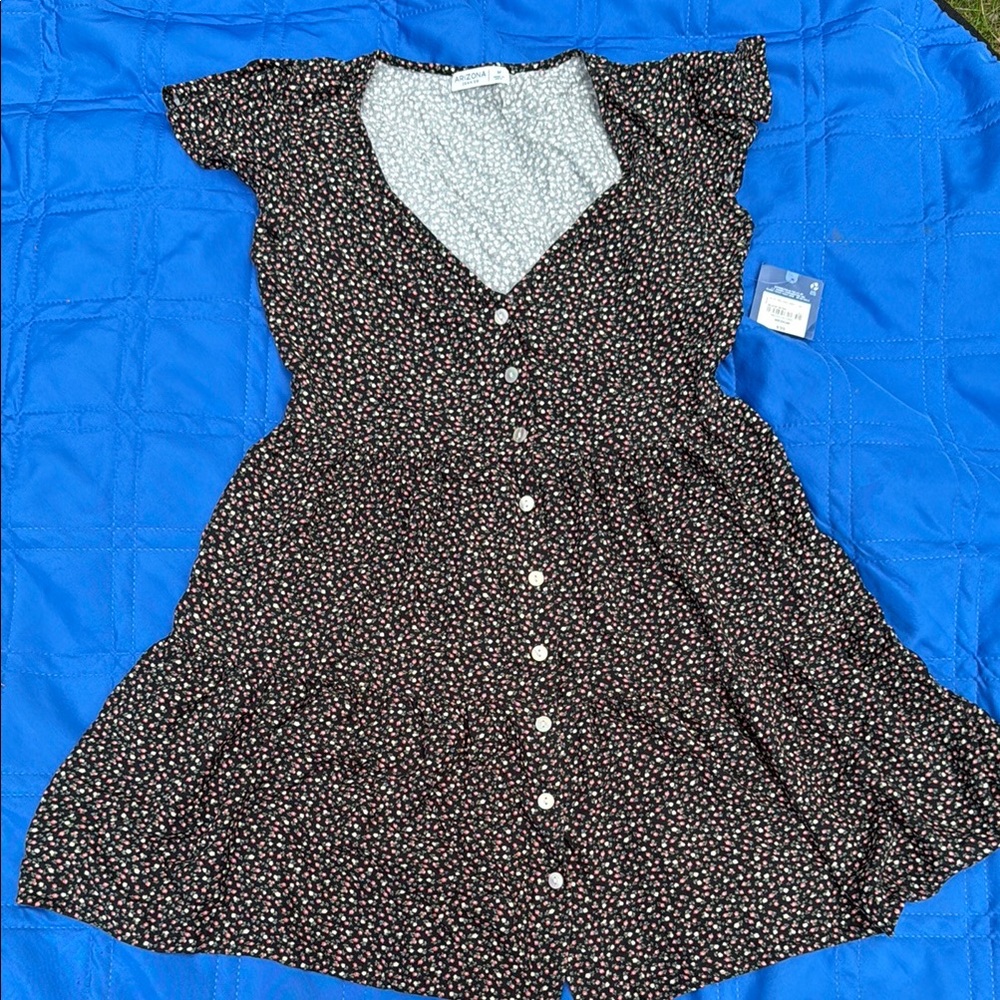 Arizona Jean Company Black Floral Mini Dress